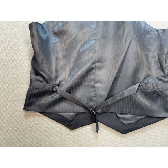 Superior 150's 5-Button Suit Formal Vest Mens 42R 36W Black Tailored Fit Party - Picture 7 of 8